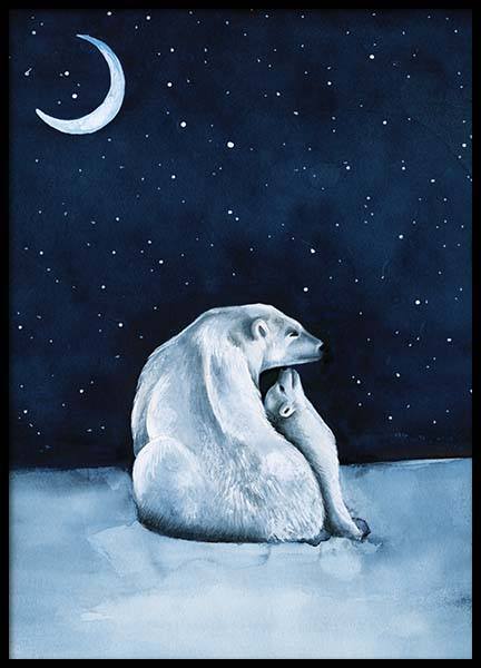 Polar Bear Night Sky Poster en el grupo  Pósters / Pósters infantiles con Desenio AB (10275)