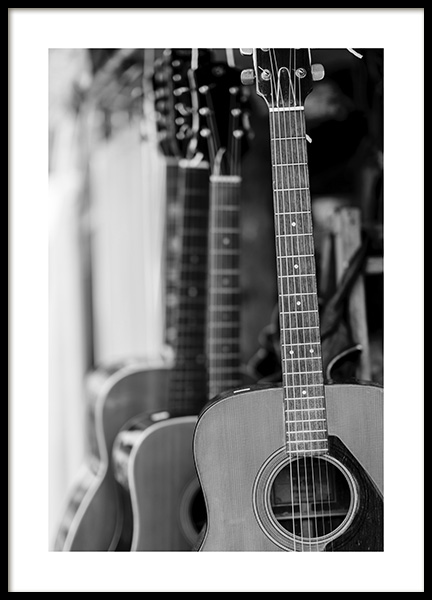 Guitar Poster en el grupo  Pósters / Blanco y negro con Desenio AB (10717)