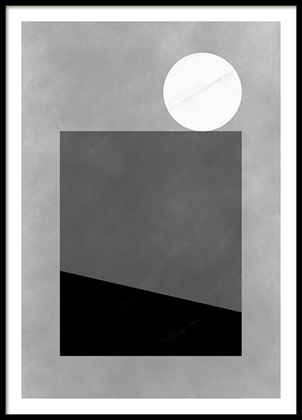 Black & White Shapes No1 Poster en el grupo  Pósters / Blanco y negro con Desenio AB (11228)