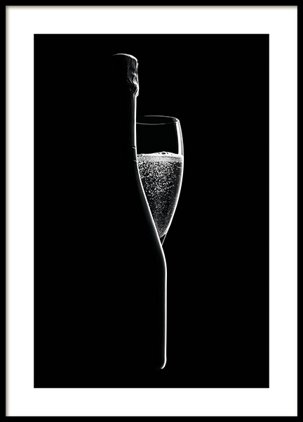 Sparkling Wine Poster en el grupo  Pósters / Blanco y negro con Desenio AB (11276)