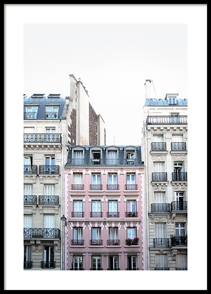 Pink Facade in Paris Poster en el grupo  Pósters / Fotografías con Desenio AB (11348)