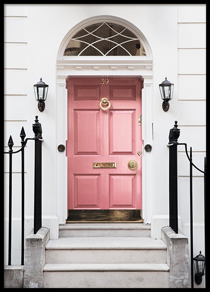 London Pink Door Poster en el grupo  Pósters / Fotografías con Desenio AB (11368)