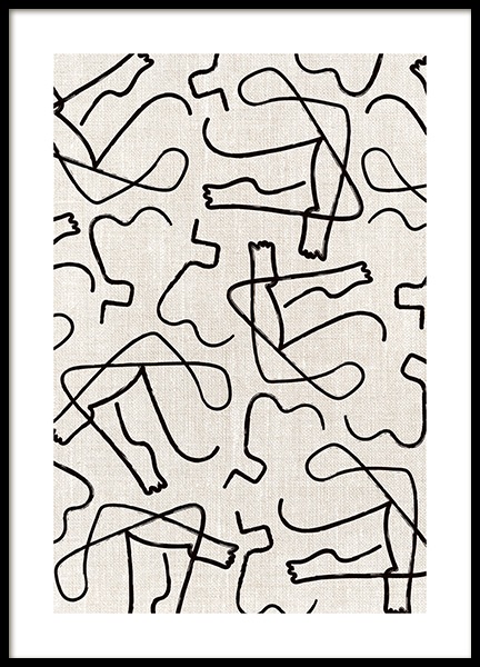 Texture Line Bodies Poster en el grupo  Pósters / Arte con Desenio AB (11427)