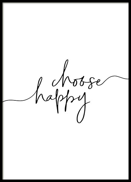 Choose Happy Poster en el grupo  Pósters / Cuadros con texto con Desenio AB (11652)