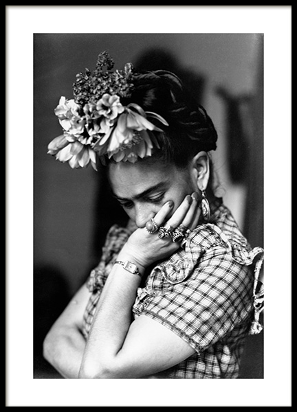 Artist, Frida Kahlo Poster en el grupo  Pósters / Blanco y negro con Desenio AB (11968)