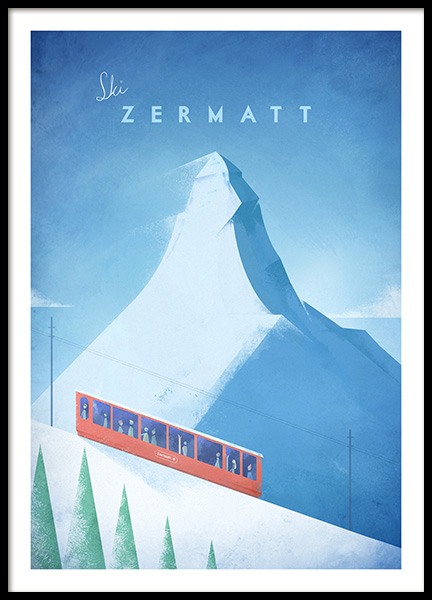 Ski Zermatt Poster en el grupo  Pósters / Naturaleza con Desenio AB (11985)