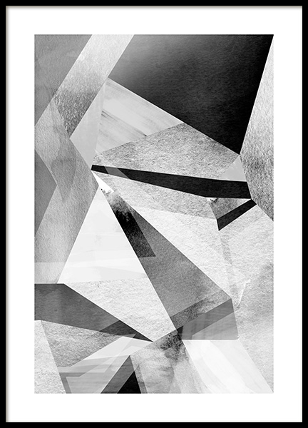 Gray Prisms Poster en el grupo  Pósters / Blanco y negro con Desenio AB (11991)