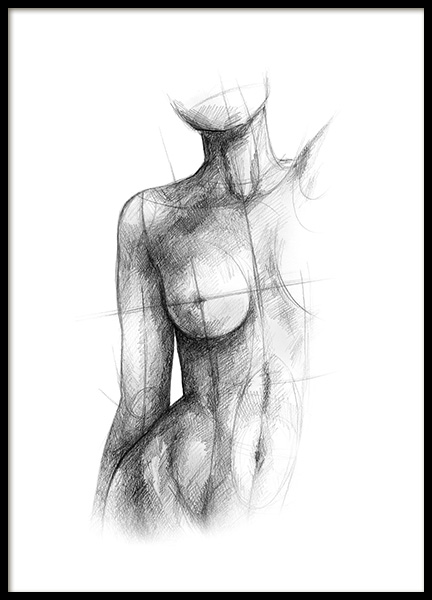 Incomplete Sketch Poster en el grupo  Pósters / Blanco y negro con Desenio AB (12134)