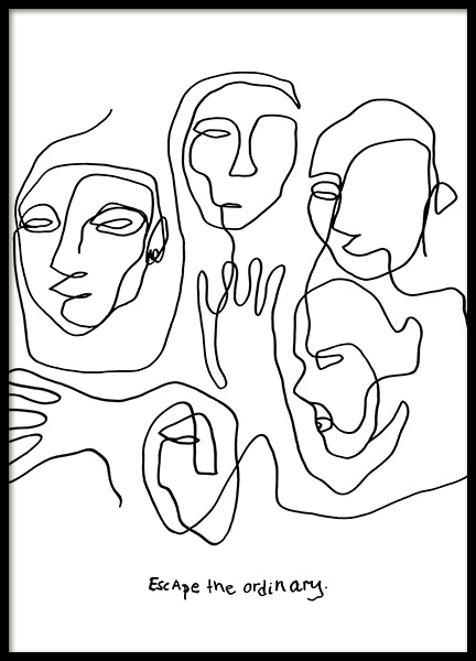 Escape Line Art Poster en el grupo  Pósters / Ilustraciones con Desenio AB (12358)