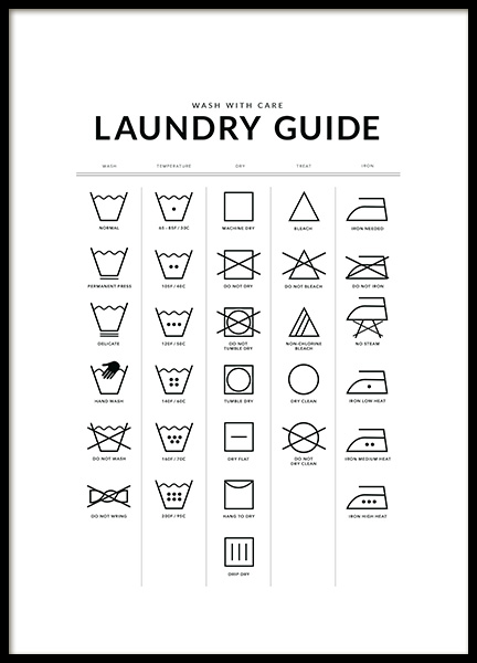 Laundry Guide Poster en el grupo  Pósters / Cuadros con texto con Desenio AB (12372)