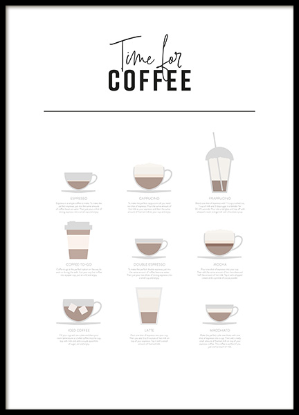 Coffee Drinks Poster en el grupo  Pósters / Cuadros con texto con Desenio AB (12667)