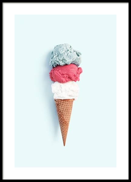 Tricolore Ice Cream Poster en el grupo  Pósters / Cuadros de cocina con Desenio AB (12837)
