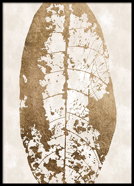 Golden Leaf Skeleton Poster en el grupo  Pósters / Diseño gráfico con Desenio AB (13441)