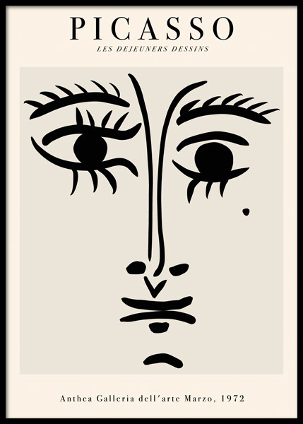 Picasso Face Drawing Poster en el grupo  Pósters / Arte con Desenio AB (14925)