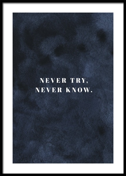 Never Try Never Know Poster en el grupo  Pósters / Cuadros con texto / Motivación con Desenio AB (14940)