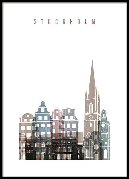 Stockholm Skyline Poster en el grupo  Pósters / Mapas y ciudades con Desenio AB (2142)