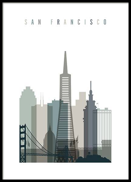 San Francisco Skyline Poster en el grupo  Pósters / Diseño gráfico con Desenio AB (2349)