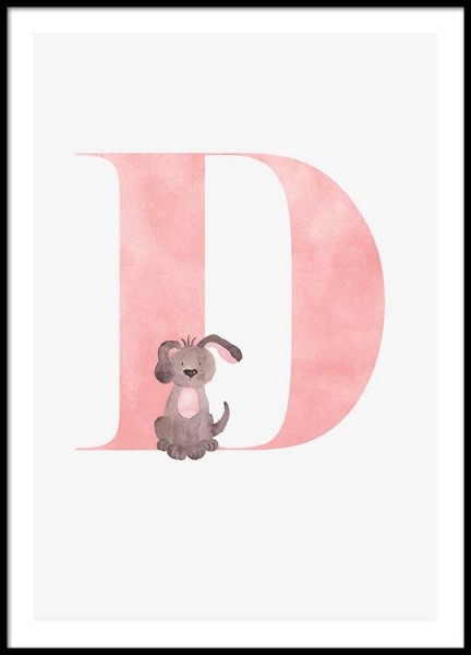 Alphabet D Poster en el grupo  Pósters / Pósters infantiles con Desenio AB (2496)