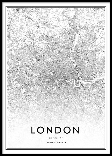 Elegante póster con el mapa de Londres, cuadros en línea para una decoración de 