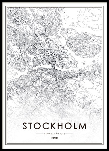 stockholm karta poster stockholm karta poster