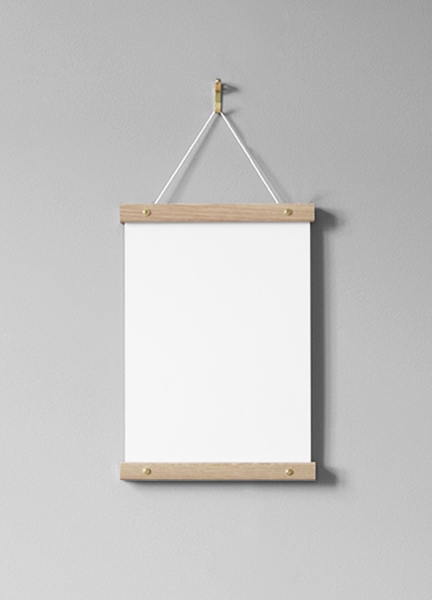 Poster hanger roble 22 cm, montaje con tornillo
