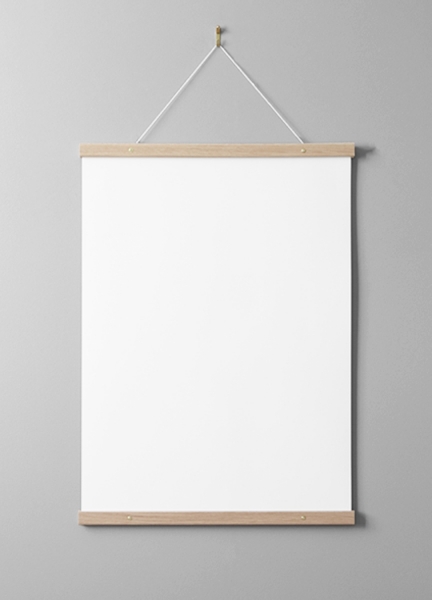 Poster hanger roble 51 cm, montaje con tornillo