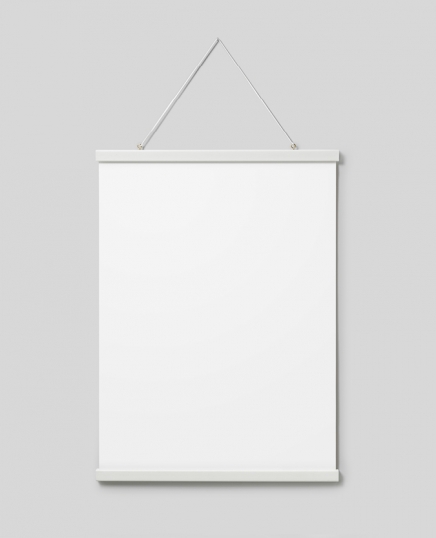 Poster hanger blanco 51 cm, montaje con imán