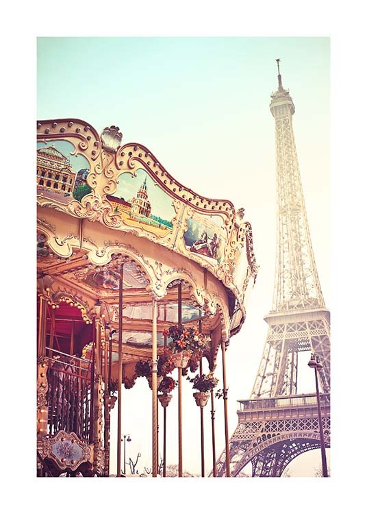 Eiffel Tower Carousel Poster / Fotografías con Desenio AB (10098)