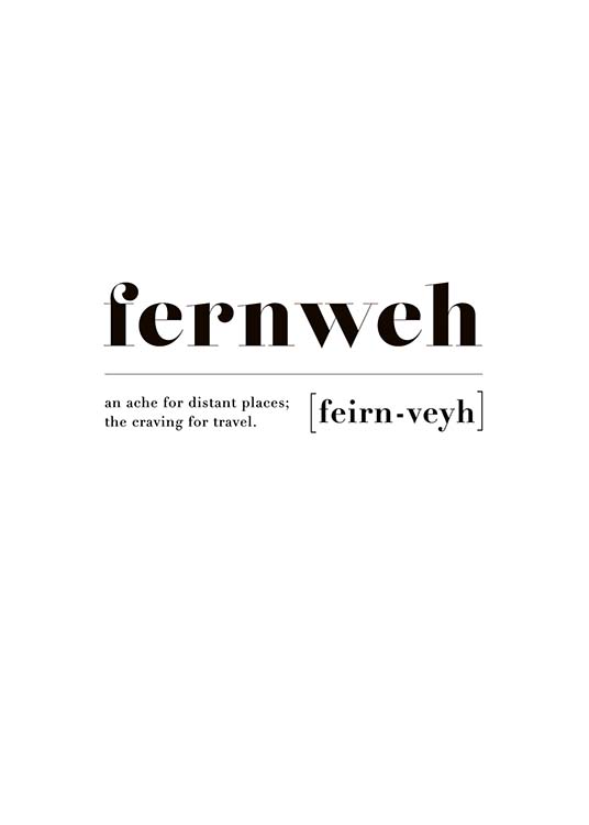 Fernweh Poster / Cuadros con texto con Desenio AB (10376)