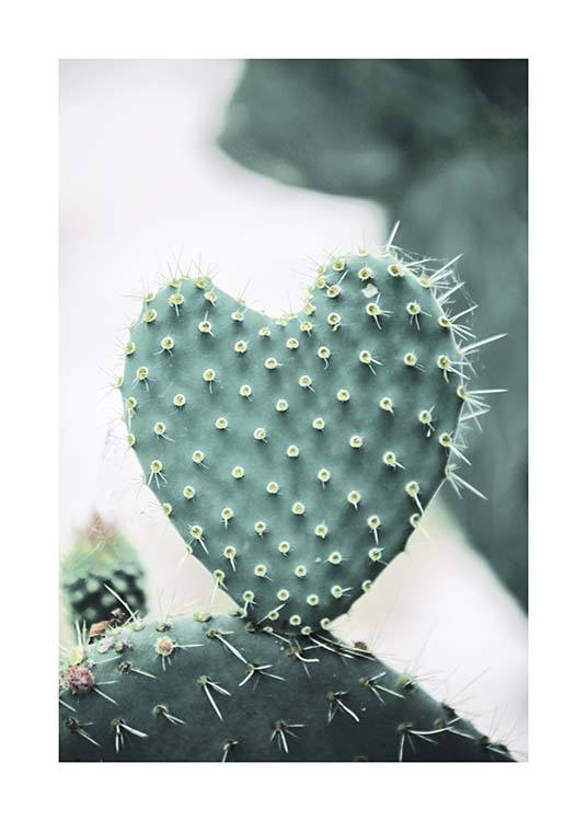 Heart Cactus Poster / Fotografías con Desenio AB (10431)