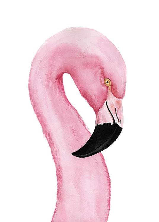 Watercolor Flamingo Poster / Arte con Desenio AB (10450)