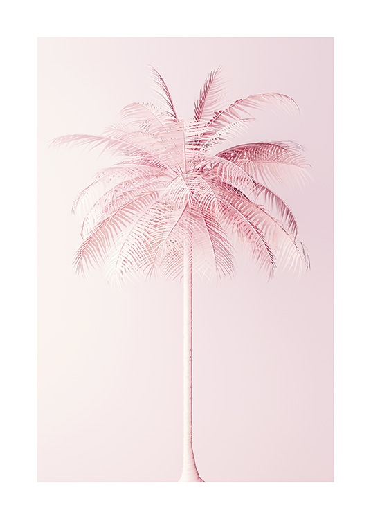 Pastel Pink Palm Poster / Botánica con Desenio AB (10635)