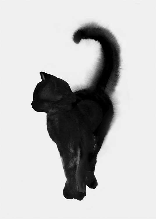 Proud Cat Poster / Blanco y negro con Desenio AB (10684)