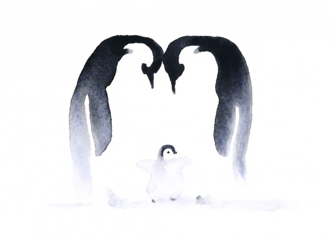 Penguin Family Poster / Arte con Desenio AB (10686)