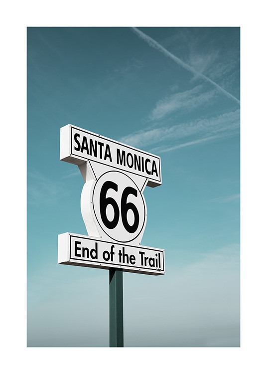 Route 66 Sign Poster / 50x70 cm con Desenio AB (10778)