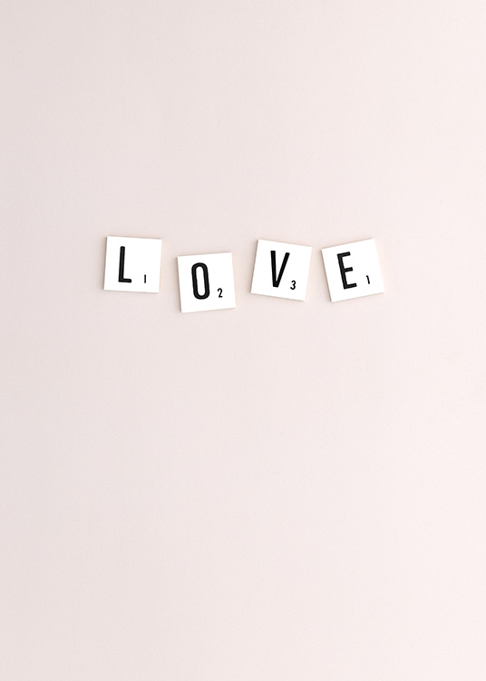 Scrabble Love Poster / Cuadros con texto con Desenio AB (10861)