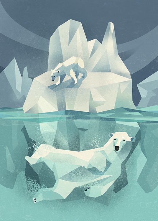 Vintage Polar Bear Poster / Pósters infantiles con Desenio AB (11027)