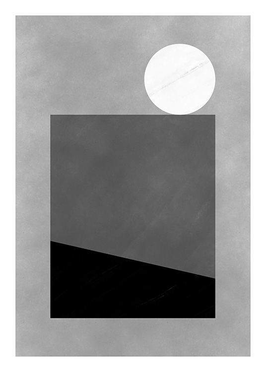 Black & White Shapes No1 Poster / Blanco y negro con Desenio AB (11228)