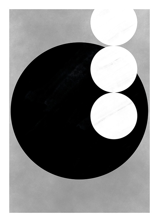 Black & White Shapes No3 Poster / Blanco y negro con Desenio AB (11230)