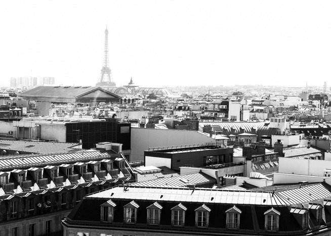 Paris View Poster / Blanco y negro con Desenio AB (11332)