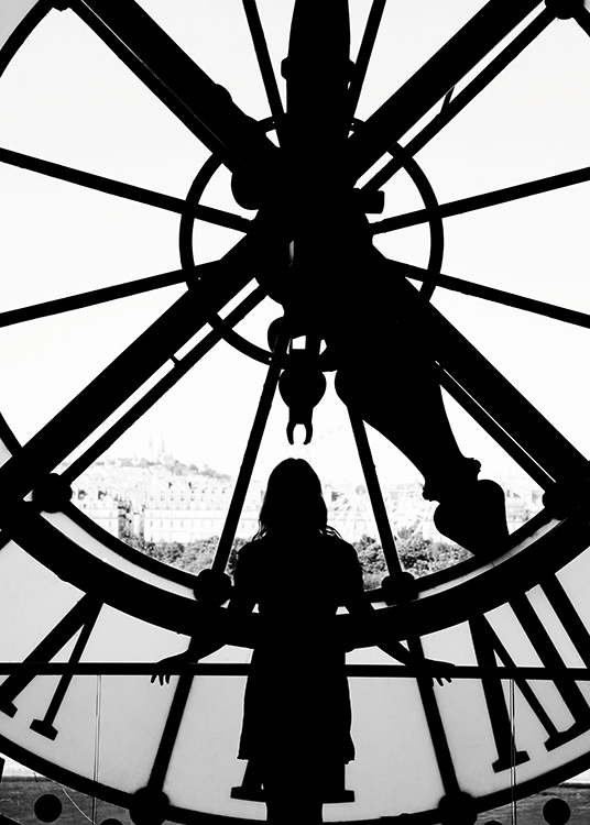 Time in Paris Poster / Blanco y negro con Desenio AB (11333)