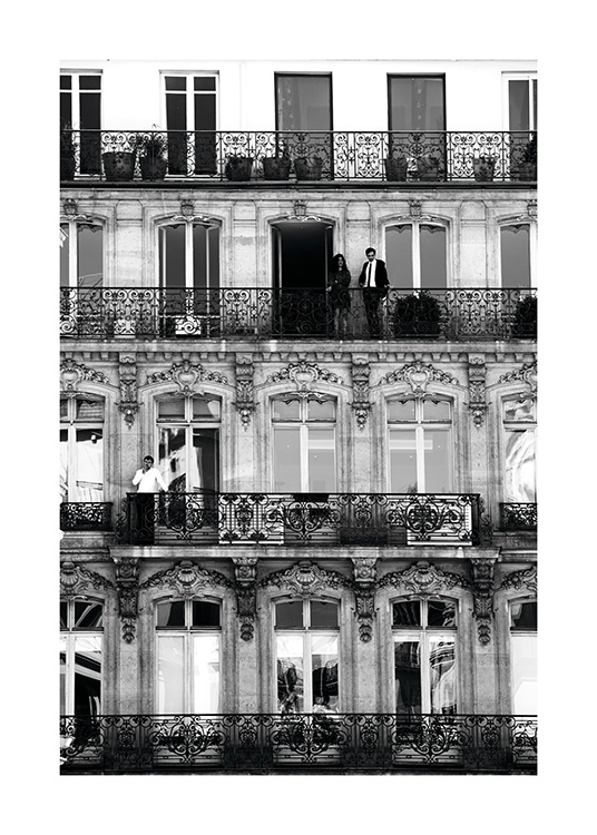 Balconies Poster / Blanco y negro con Desenio AB (11338)