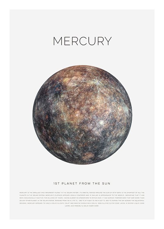 Planet Mercury Poster / Pósters infantiles con Desenio AB (11439)