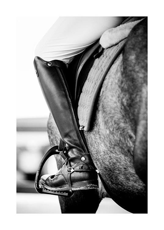 Horse Riding Poster / Blanco y negro con Desenio AB (11486)