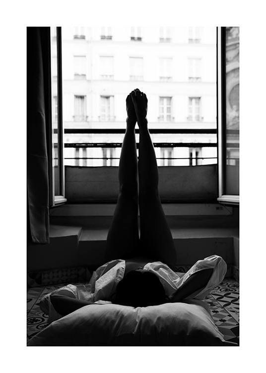 Paris Window Poster / Blanco y negro con Desenio AB (11531)