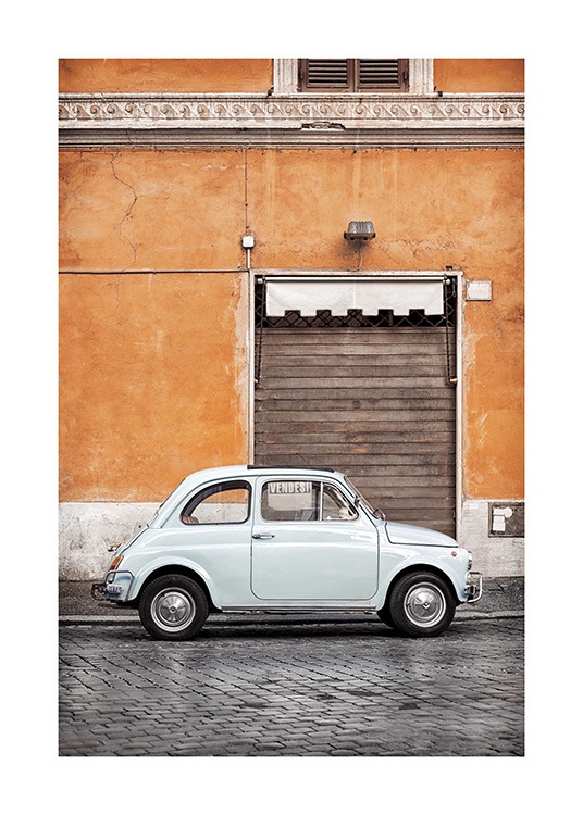 Vintage Car in Rome Poster / Fotografías con Desenio AB (11574)