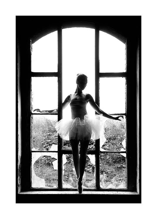 Window Ballet Poster / Blanco y negro con Desenio AB (11701)