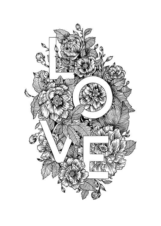 Blooming Love Poster / Cuadros con texto con Desenio AB (11736)