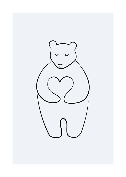 Bear Love Poster / Pósters infantiles con Desenio AB (11747)