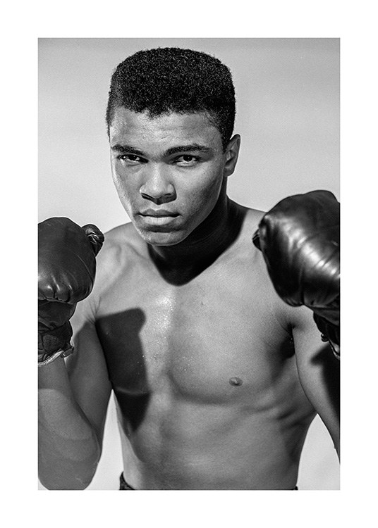 Muhammed Ali Poster / Blanco y negro con Desenio AB (11963)